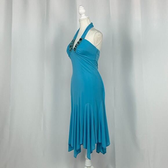 Antonio Castelli Vintage Blue Open Back Midi New With Tags Size 8 - Picture 3 of 6